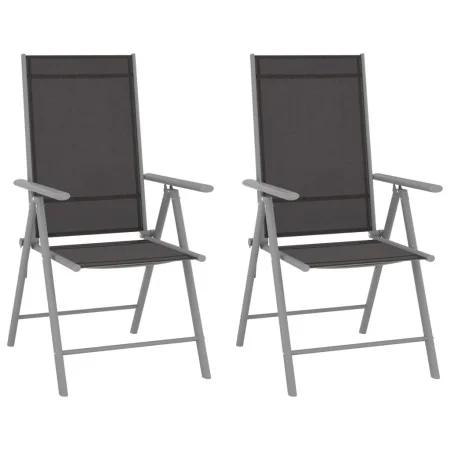 Klappbare Gartenstühle 2 Einheiten aus schwarzem Textilene von vidaXL, Gartenstühle - Ref: Foro24-312181, Preis: 111,79 €, Ra...
