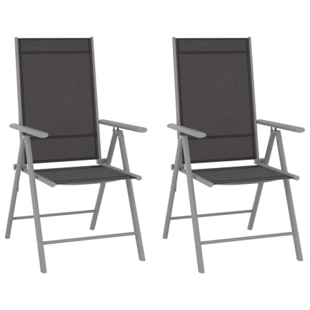 Klappbare Gartenstühle 2 Einheiten aus schwarzem Textilene von vidaXL, Gartenstühle - Ref: Foro24-312181, Preis: 112,00 €, Ra...
