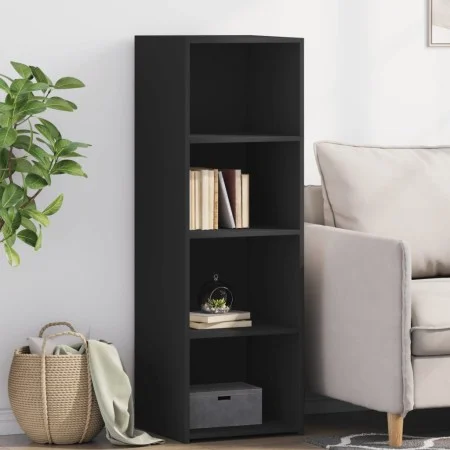 Tall black engineered wood sideboard 40x41x124 cm by , Sideboards - Ref: Foro24-846384, Price: 64,24 €, Discount: %