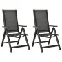 Sillas plegables de jardín 2 uds textileno aluminio negro de vidaXL, Sillas de jardín - Ref: Foro24-312188, Precio: 154,36 €,...