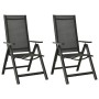 Sillas plegables de jardín 2 uds textileno aluminio negro de vidaXL, Sillas de jardín - Ref: Foro24-312188, Precio: 158,50 €,...
