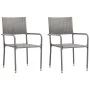 Stackable garden dining chairs 2 units synthetic rattan gray by , Garden chairs - Ref: Foro24-318719, Price: 69,05 €, Discoun...