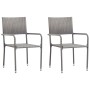 Stapelbare Garten-Esszimmerstühle, 2 Stück, aus grauem Kunststoff-Rattan. von , Gartenstühle - Ref: Foro24-318719, Preis: 65,...