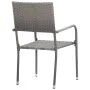 Sillas comedor de jardín apilables 2 uds ratán sintético gris de , Sillas de jardín - Ref: Foro24-318719, Precio: 69,28 €, De...