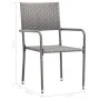 Stackable garden dining chairs 2 units synthetic rattan gray by , Garden chairs - Ref: Foro24-318719, Price: 69,05 €, Discoun...
