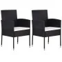 Sillas de jardín con cojines crema 2 uds ratán sintético negro de , Sillas de jardín - Ref: Foro24-318704, Precio: 101,28 €, ...