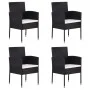Garden chairs with cream cushions, 4 units, black synthetic rattan by , Garden chairs - Ref: Foro24-318727, Price: 167,36 €, ...