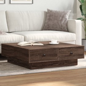 Brown oak 90x90x28 cm engineered wood coffee table by , Coffee table - Ref: Foro24-848093, Price: 125,77 €, Discount: %