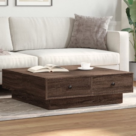 Mesa de centro de madera de ingeniería marrón roble 90x90x28 cm de , Mesas de centro - Ref: Foro24-848093, Precio: 125,77 €, ...