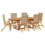 Garten-Esszimmer-Set, 7-teilig, Massivholz Akazie und Textilene von , Gartensets - Ref: Foro24-3279318, Preis: 824,46 €, Raba...