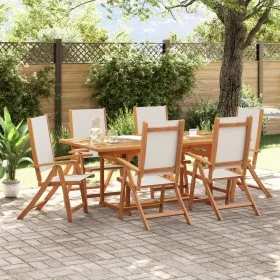 Garden dining set 7 pieces solid acacia wood and textilene by , Garden sets - Ref: Foro24-3279289, Price: 738,10 €, Discount: %