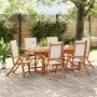 Garden dining set 7 pieces solid acacia wood and textilene by , Garden sets - Ref: Foro24-3279289, Price: 739,21 €, Discount: %