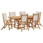 Garden dining set 7 pieces solid acacia wood and textilene by , Garden sets - Ref: Foro24-3279289, Price: 739,21 €, Discount: %