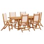 Juego comedor de jardín 7 pzas madera maciza acacia y textileno de , Conjuntos de jardín - Ref: Foro24-3279275, Precio: 801,1...