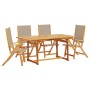 Juego comedor de jardín 5 pzas madera maciza acacia y textileno de , Conjuntos de jardín - Ref: Foro24-3279324, Precio: 551,5...