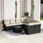 Conjunto de sofá de jardín 9 pcs Negro Poliratán