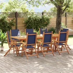 Garten-Esszimmer-Set, 9-teilig, Massivholz Akazie und Textilene von , Gartensets - Ref: Foro24-3279307, Preis: 919,26 €, Raba...