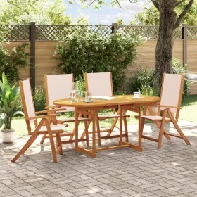 Garten-Esszimmer-Set, 5-teilig, Massivholz Akazie und Textilene von , Gartensets - Ref: Foro24-3279280, Preis: 535,55 €, Raba...