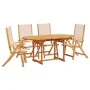 Garden dining set 5 pieces solid acacia wood and textilene by , Garden sets - Ref: Foro24-3279280, Price: 535,55 €, Discount: %