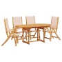 Juego comedor de jardín 5 pzas madera maciza acacia y textileno de , Conjuntos de jardín - Ref: Foro24-3279280, Precio: 546,1...