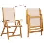 Garden dining set 5 pieces solid acacia wood and textilene by , Garden sets - Ref: Foro24-3279280, Price: 535,55 €, Discount: %