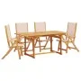 Garden dining set 5 pieces solid acacia wood and textilene by , Garden sets - Ref: Foro24-3279282, Price: 507,37 €, Discount: %