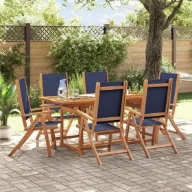 Garden dining set 7 pieces solid acacia wood and textilene by , Garden sets - Ref: Foro24-3279311, Price: 635,65 €, Discount: %