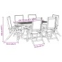 Juego comedor de jardín 7 pzas madera maciza acacia y textileno