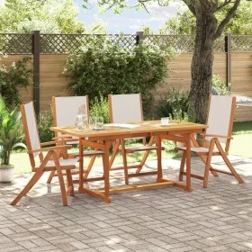 Garten-Esszimmer-Set, 5-teilig, Massivholz Akazie und Textilene von , Gartensets - Ref: Foro24-3279296, Preis: 494,59 €, Raba...