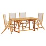 Garten-Esszimmer-Set, 5-teilig, Massivholz Akazie und Textilene von , Gartensets - Ref: Foro24-3279296, Preis: 507,70 €, Raba...