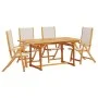 Juego comedor de jardín 5 pzas madera maciza acacia y textileno de , Conjuntos de jardín - Ref: Foro24-3279296, Precio: 494,2...