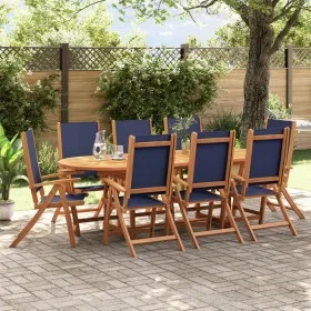 9-piece solid acacia wood and textilene garden dining set by , Garden sets - Ref: Foro24-3279305, Price: 916,84 €, Discount: %