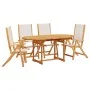 Juego comedor de jardín 5 pzas madera maciza acacia y textileno de , Conjuntos de jardín - Ref: Foro24-3279294, Precio: 531,5...