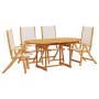 Juego comedor de jardín 5 pzas madera maciza acacia y textileno de , Conjuntos de jardín - Ref: Foro24-3279294, Precio: 479,3...