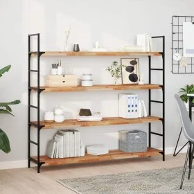 Solid acacia wood floating shelf with oil finish 140x30x4cm by , Shelves and shelves - Ref: Foro24-3279623, Price: 85,70 €, D...