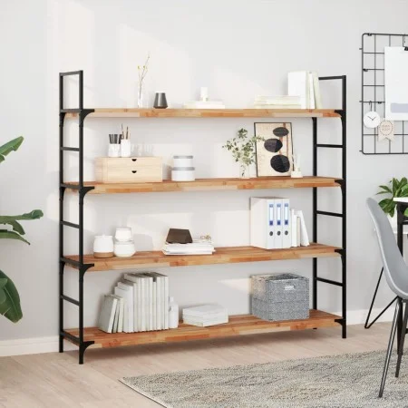 Solid acacia wood floating shelf with oil finish 140x30x4cm by , Shelves and shelves - Ref: Foro24-3279623, Price: 85,70 €, D...