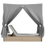 Doppel-Liegestuhl mit Dach und Vorhängen aus synthetischem Rattan in Beige. von , Liegen - Ref: Foro24-368075, Preis: 345,89 ...