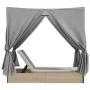 Double sun lounger with roof and beige synthetic rattan curtains by , Loungers - Ref: Foro24-368075, Price: 316,60 €, Discoun...