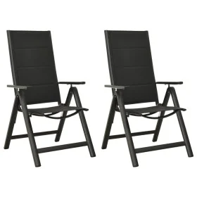 Klappbare Gartenstühle 2 Stück, schwarzes Aluminium-Textil von vidaXL, Gartenstühle - Ref: Foro24-312189, Preis: 181,50 €, Ra...