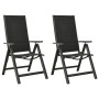 Klappbare Gartenstühle 2 Stück, schwarzes Aluminium-Textil von vidaXL, Gartenstühle - Ref: Foro24-312189, Preis: 189,44 €, Ra...
