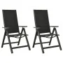 Sillas plegables de jardín 2 uds textileno aluminio negro de vidaXL, Sillas de jardín - Ref: Foro24-312189, Precio: 188,45 €,...