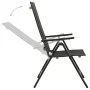 Sillas plegables de jardín 2 uds textileno aluminio negro de vidaXL, Sillas de jardín - Ref: Foro24-312189, Precio: 188,45 €,...