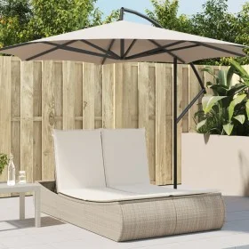 Double sun lounger with beige synthetic rattan cushions by , Loungers - Ref: Foro24-368094, Price: 297,20 €, Discount: %