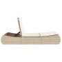 Double sun lounger with beige synthetic rattan cushions by , Loungers - Ref: Foro24-368094, Price: 279,50 €, Discount: %