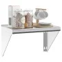 Estante de pared de acero inoxidable plateado 50x30x31 cm de , Estantes y estanterías - Ref: Foro24-30277, Precio: 61,13 €, D...