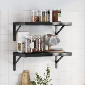 Wandregale 2 Stück Edelstahl schwarz 50x30x3 cm von , Regale und Regale - Ref: Foro24-30294, Preis: 44,90 €, Rabatt: %