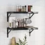 Wandregale 2 Stück Edelstahl schwarz 50x30x3 cm von , Regale und Regale - Ref: Foro24-30294, Preis: 44,73 €, Rabatt: %