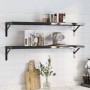 Wandregale 2 Stück Edelstahl schwarz 100x23,5x3 cm von , Regale und Regale - Ref: Foro24-30289, Preis: 46,86 €, Rabatt: %
