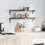 Wandregale 2 Stück Edelstahl schwarz 100x23,5x3 cm von , Regale und Regale - Ref: Foro24-30289, Preis: 46,86 €, Rabatt: %