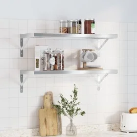 Wandregale 2 Stück Edelstahl silber 75x30x3 cm von , Regale und Regale - Ref: Foro24-30282, Preis: 48,99 €, Rabatt: %